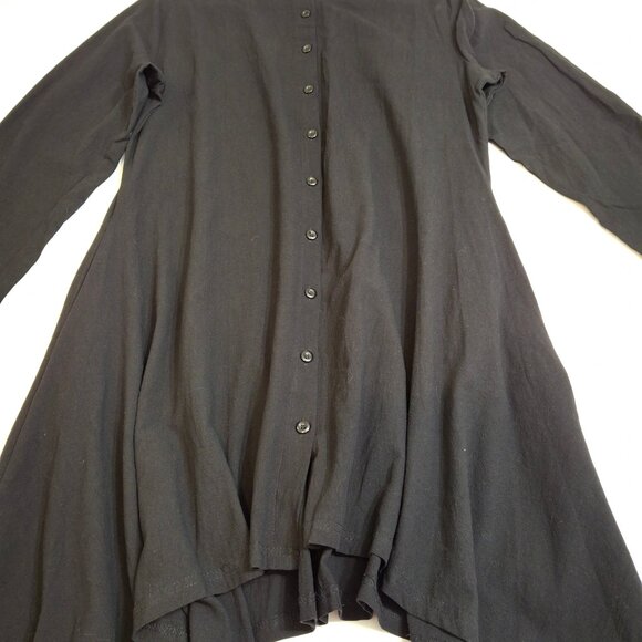 Modest Midi Asymmetric Hem Dress Size 2XL BIU BIU Black Long Sleeve Round Neck - Picture 10 of 16